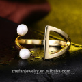 manufacturer china gold jewelry shell pearl design brass ring